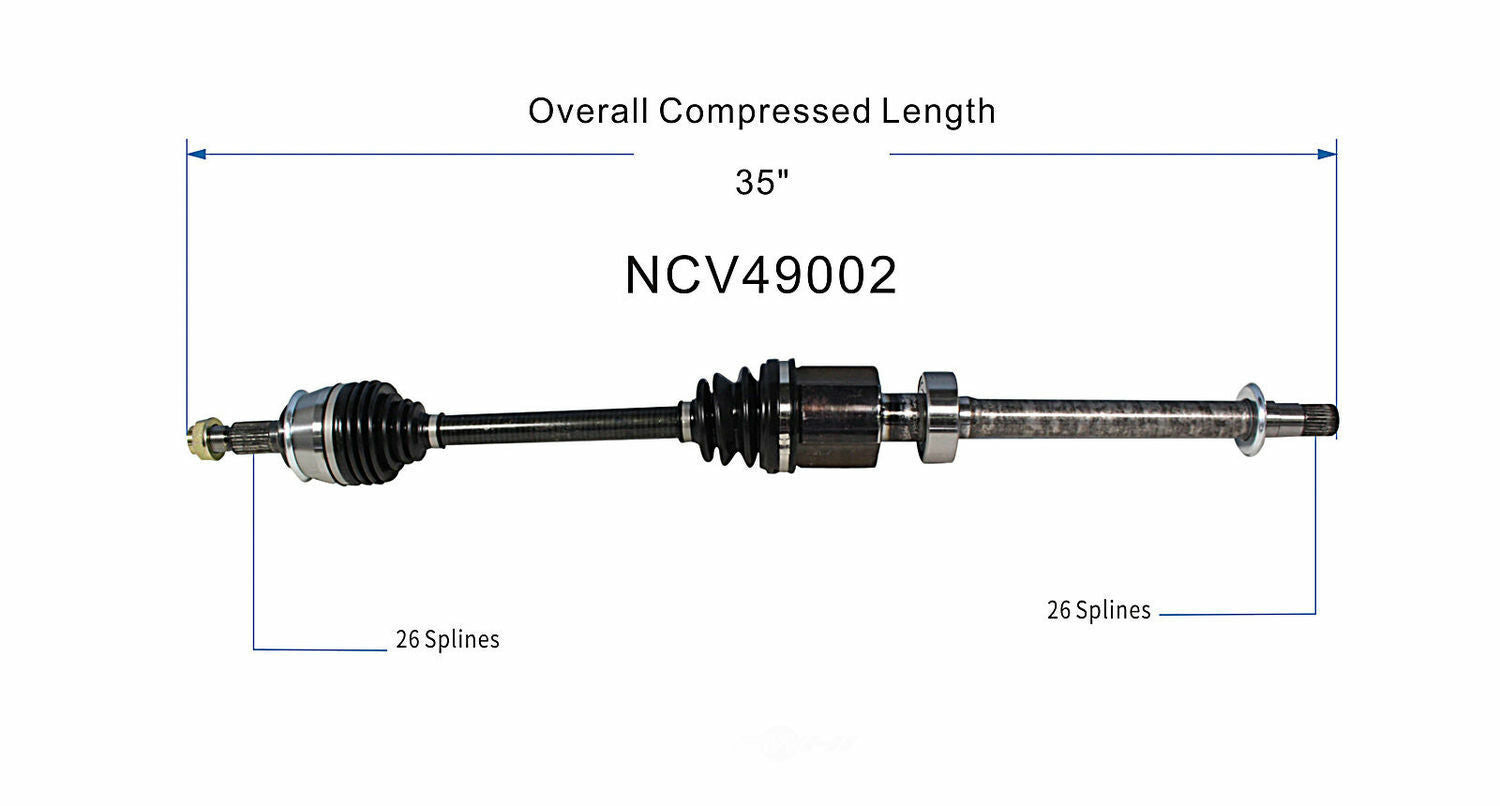 GSP North America NCV49002 CV Axle Assembly