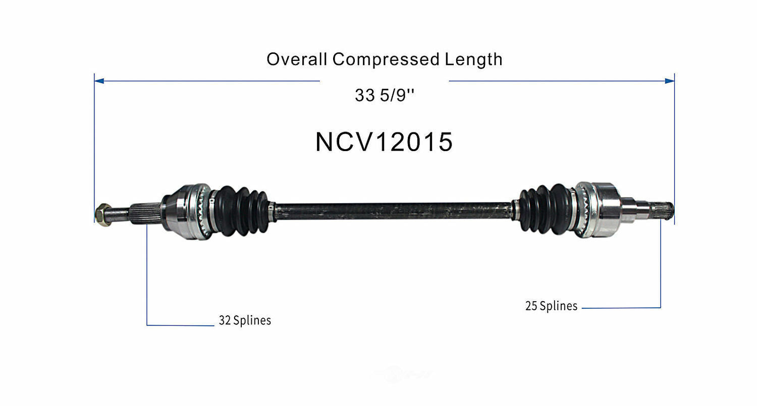 GSP North America NCV12015 CV Axle Assembly