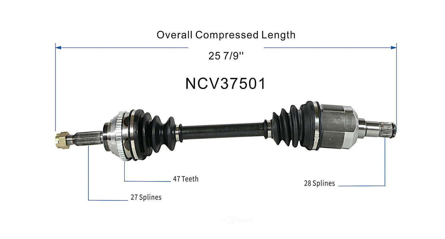 GSP North America NCV37501 CV Axle Assembly