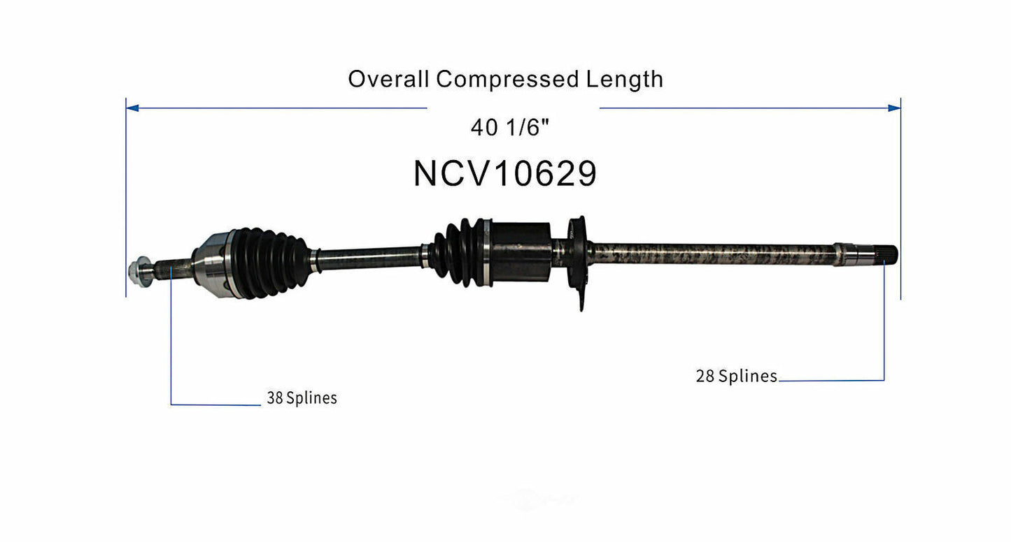 GSP North America NCV10629 CV Axle Assembly