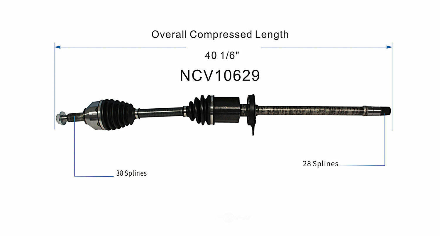 GSP North America NCV10629 CV Axle Assembly