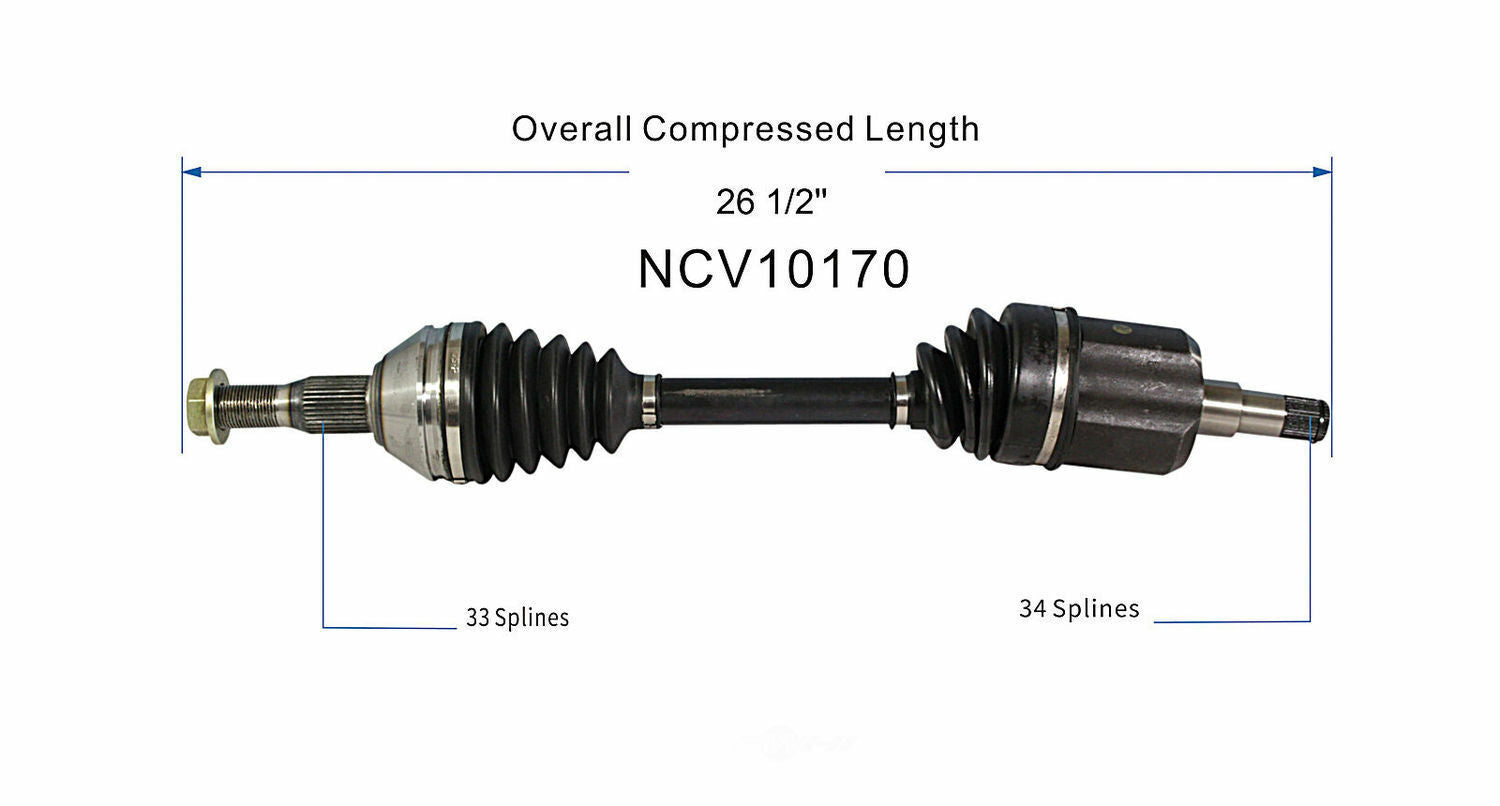 GSP North America NCV10170 CV Axle Assembly