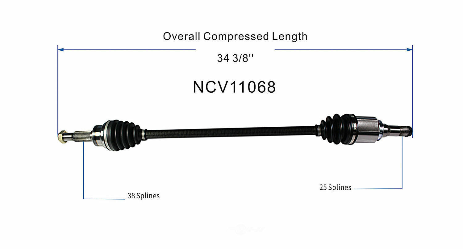 GSP North America NCV11068 CV Axle Assembly