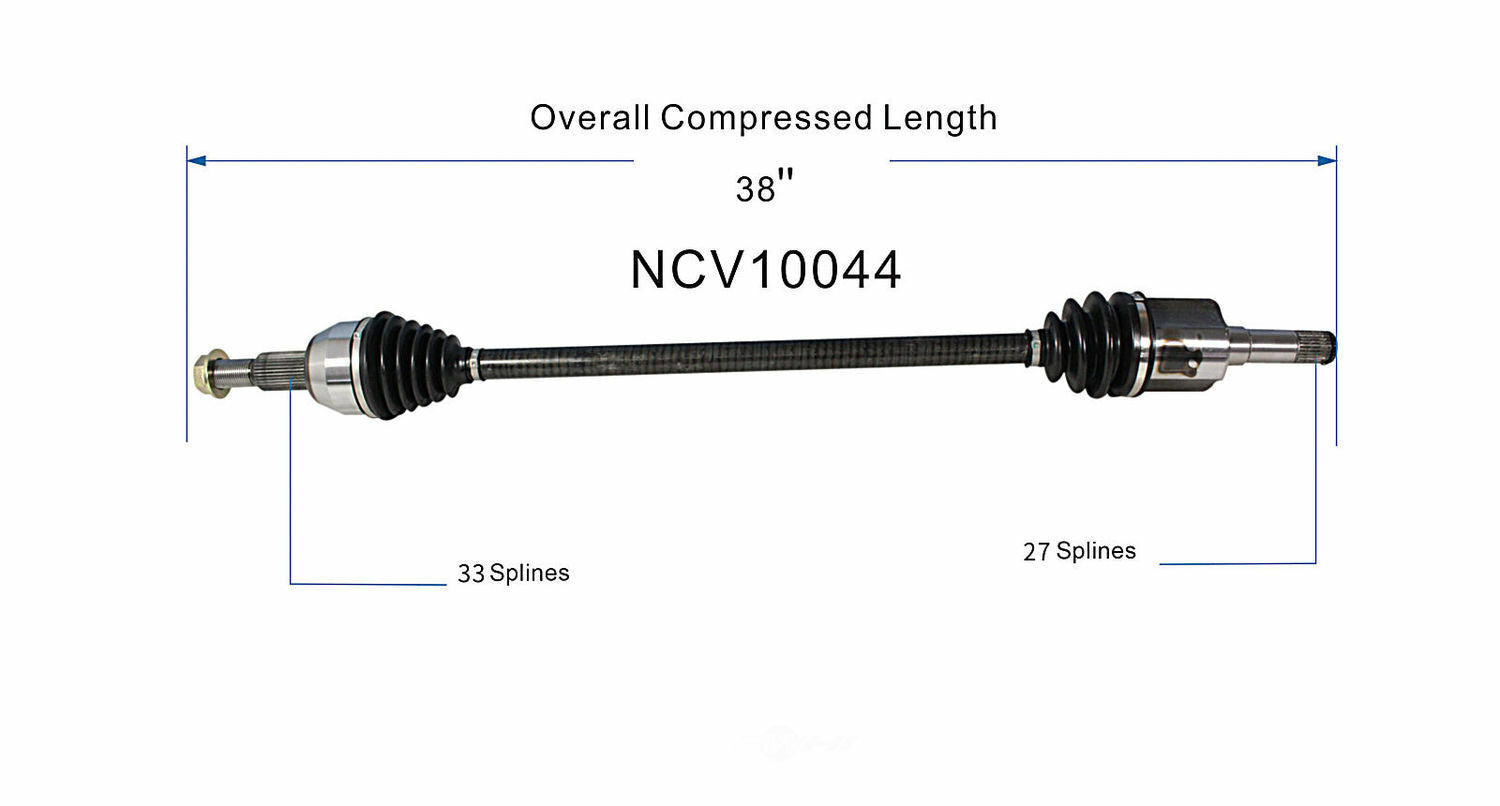 GSP North America NCV10044 CV Axle Assembly