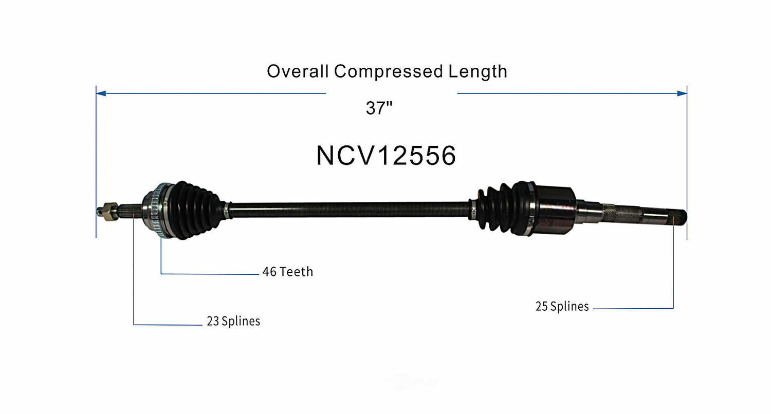 GSP North America NCV12556 CV Axle Assembly