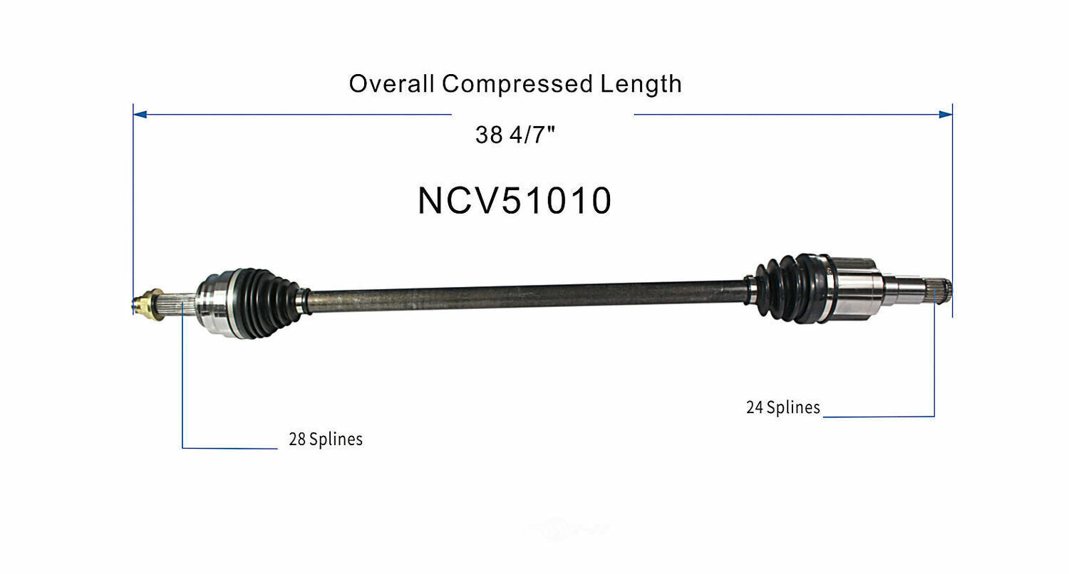 GSP North America NCV51010 CV Axle Assembly