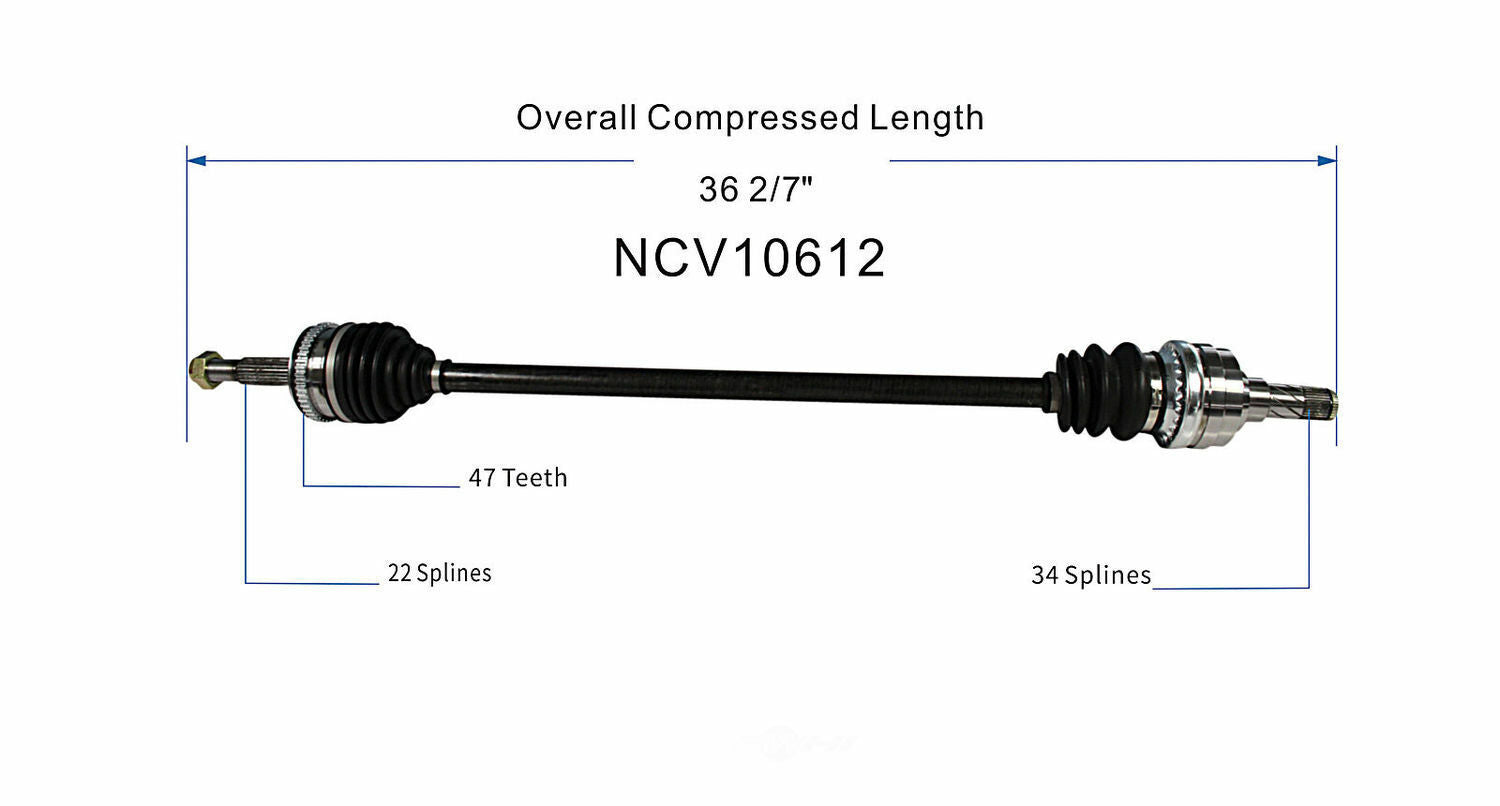 GSP North America NCV10612 CV Axle Assembly