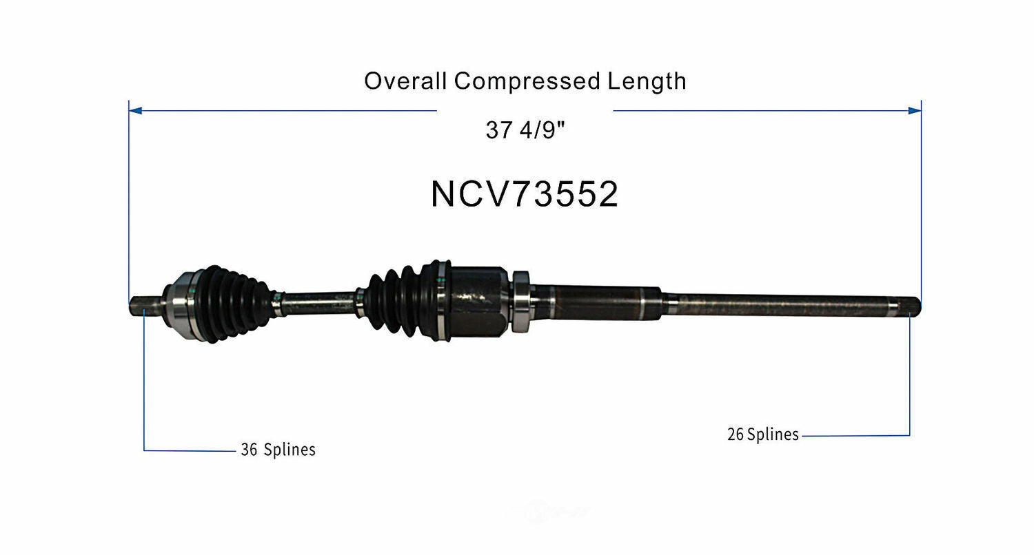 GSP North America NCV73552 CV Axle Assembly