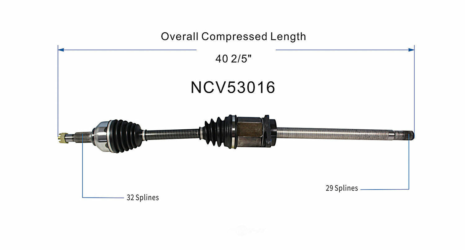 GSP North America NCV53016 CV Axle Assembly
