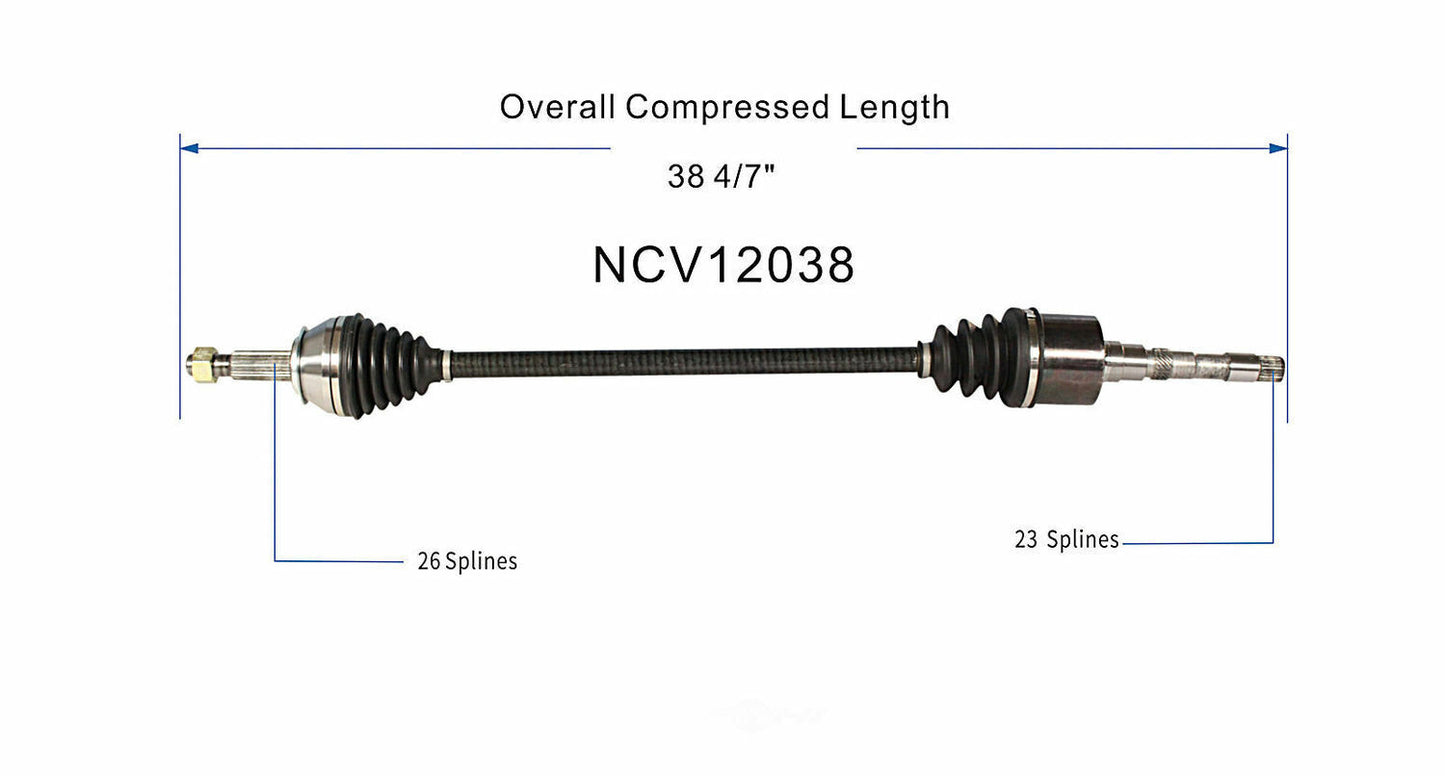 GSP North America NCV12038 CV Axle Assembly