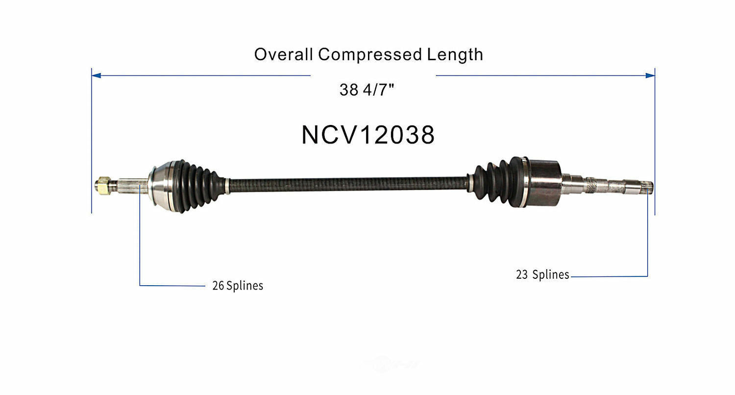 GSP North America NCV12038 CV Axle Assembly