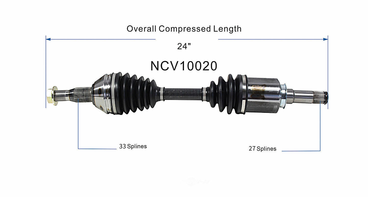 GSP North America NCV10020 CV Axle Assembly