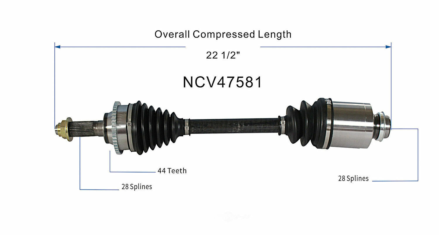 GSP North America NCV47581 CV Axle Assembly