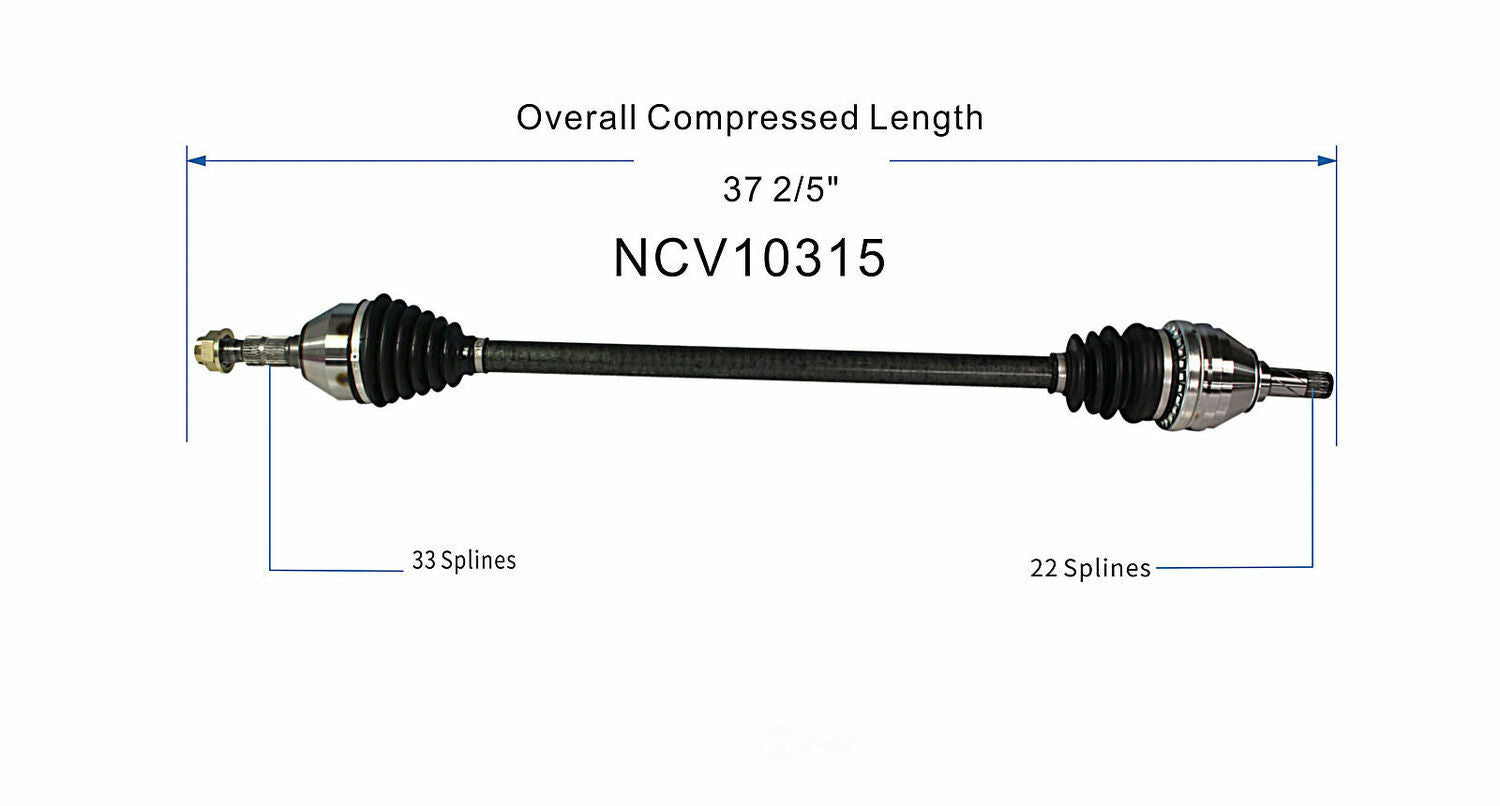 GSP North America NCV10315 CV Axle Assembly