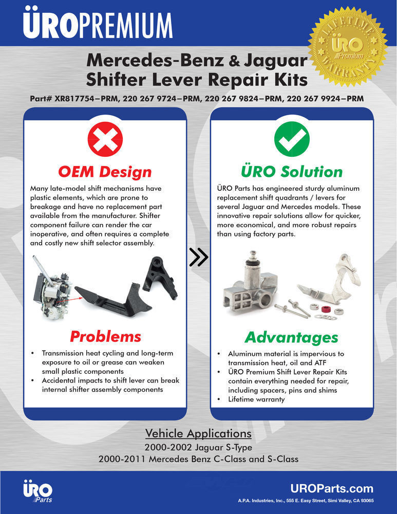 URO SHORT SKU URO-011050 Automatic Transmission Shifter Repair Kit