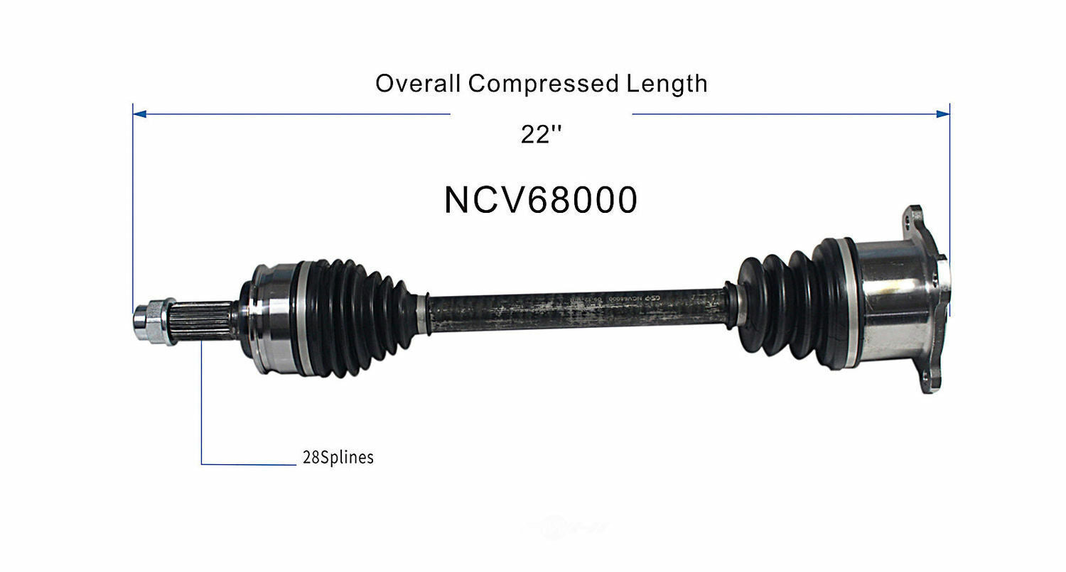 GSP North America NCV68000 CV Axle Assembly