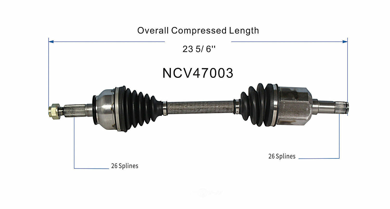 GSP North America NCV47003 CV Axle Assembly