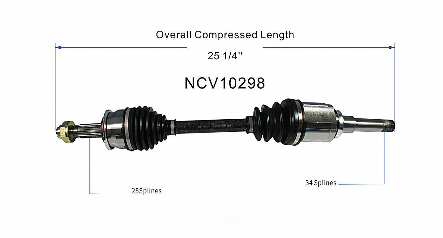 GSP North America NCV10298 CV Axle Assembly