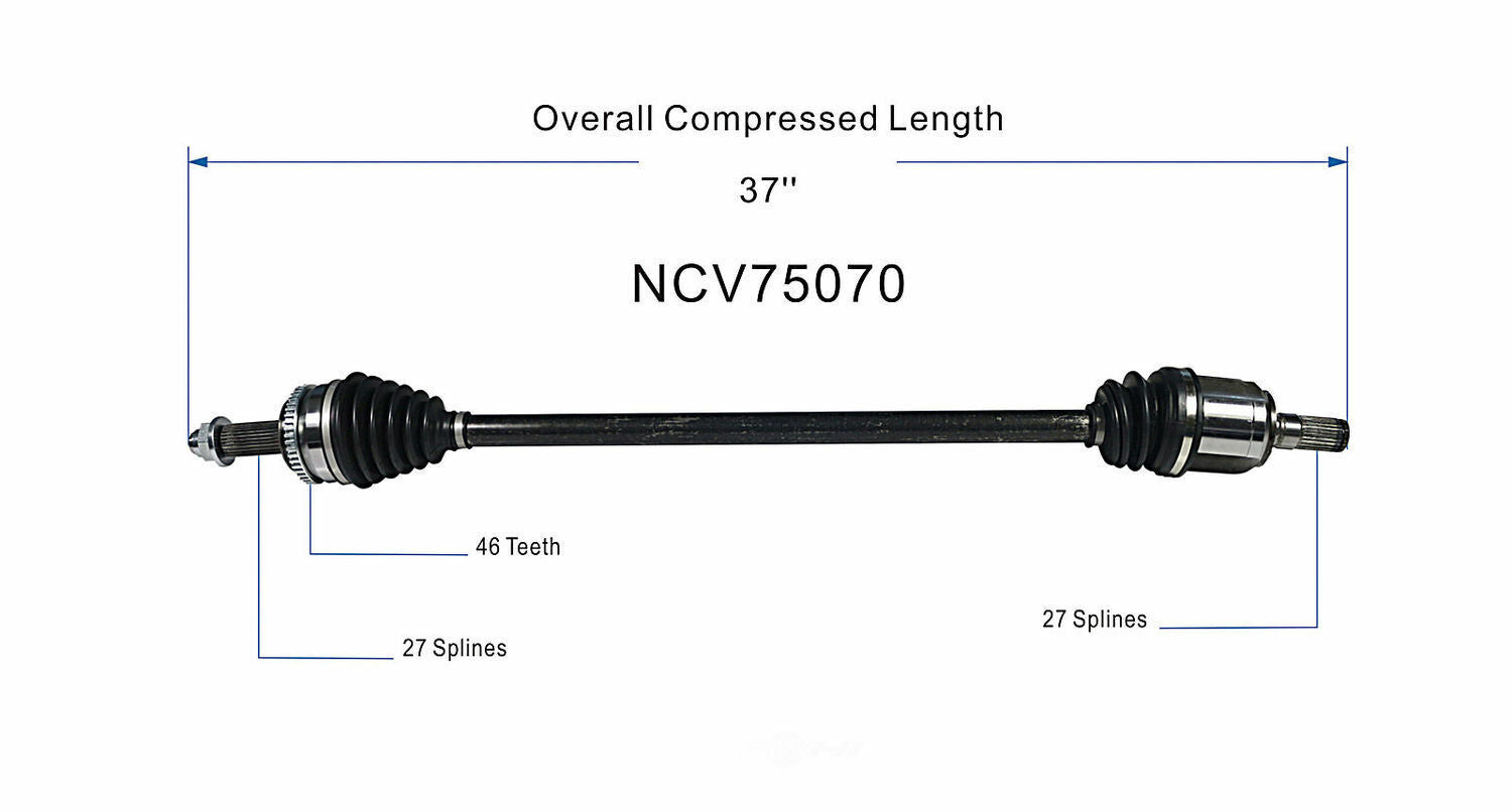 GSP North America NCV75070 CV Axle Assembly