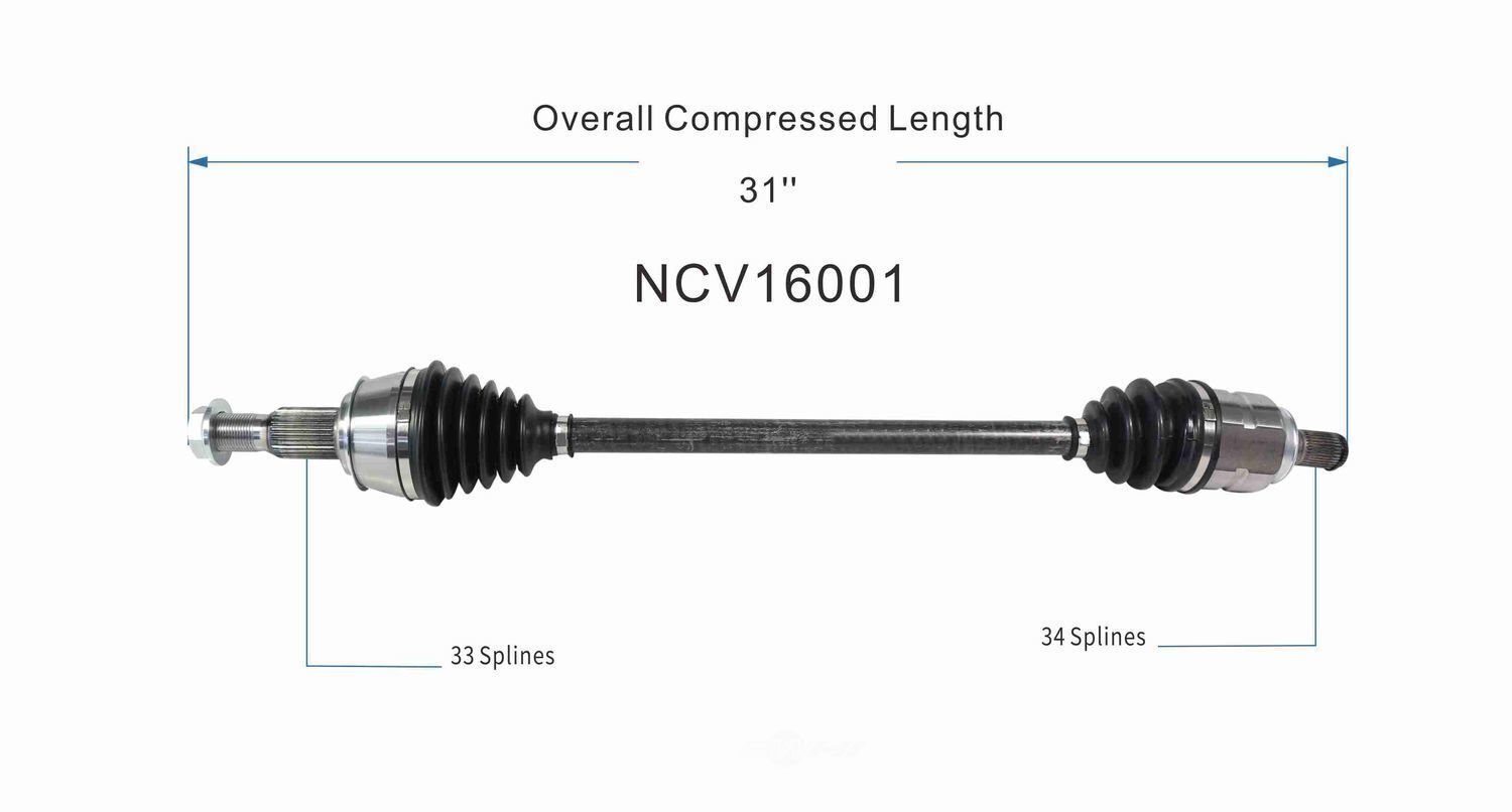 GSP North America NCV16001 CV Axle Assembly