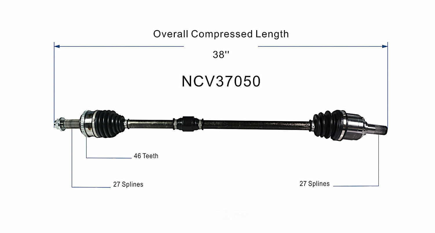 GSP North America NCV37050 CV Axle Assembly
