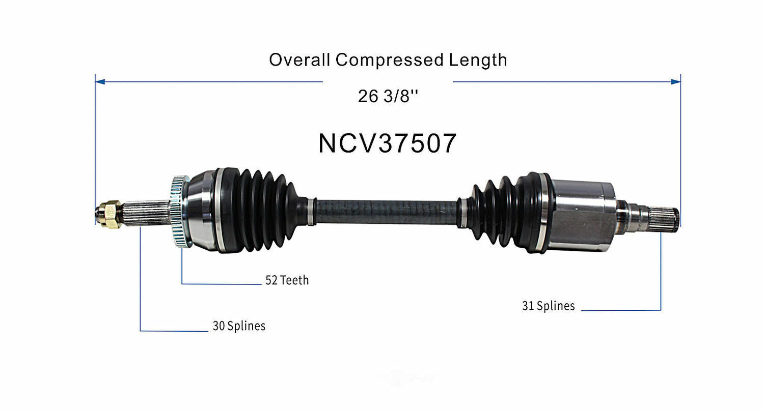 GSP North America NCV37507 CV Axle Assembly