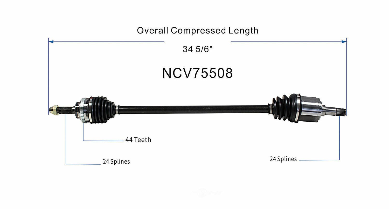 GSP North America NCV75508 CV Axle Assembly