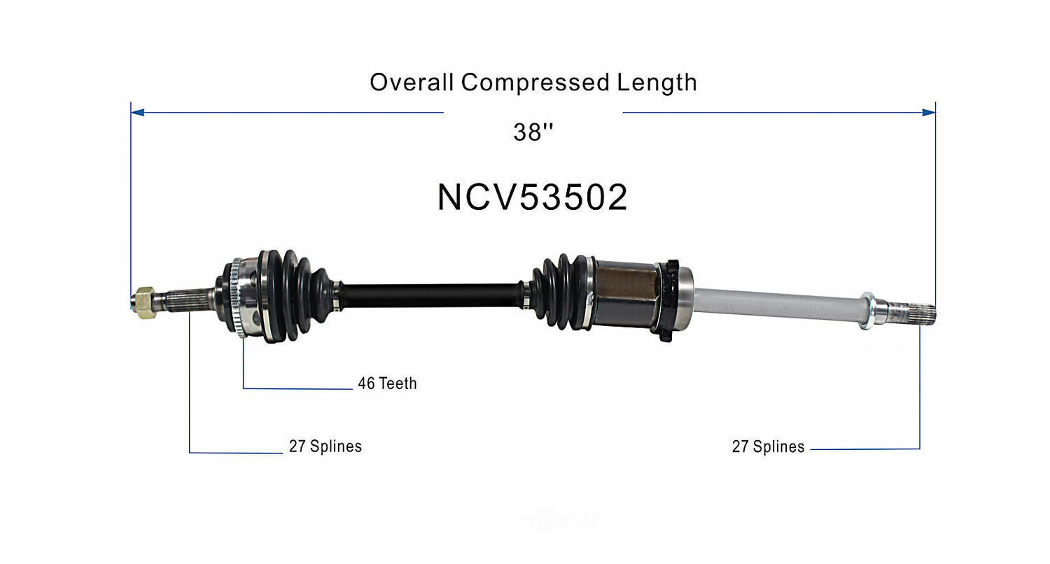 GSP North America NCV53502 CV Axle Assembly