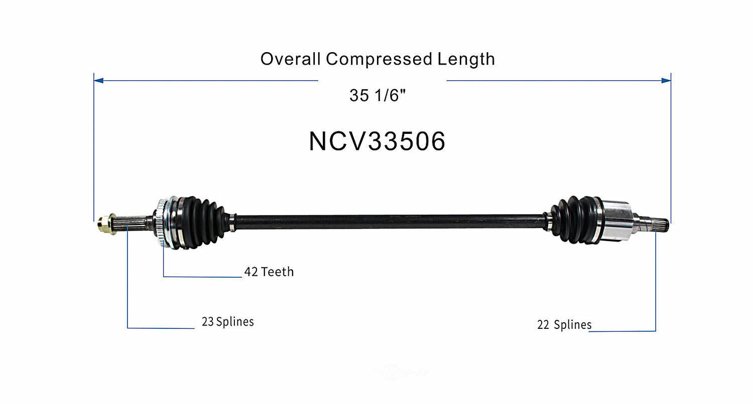 GSP North America NCV33506 CV Axle Assembly