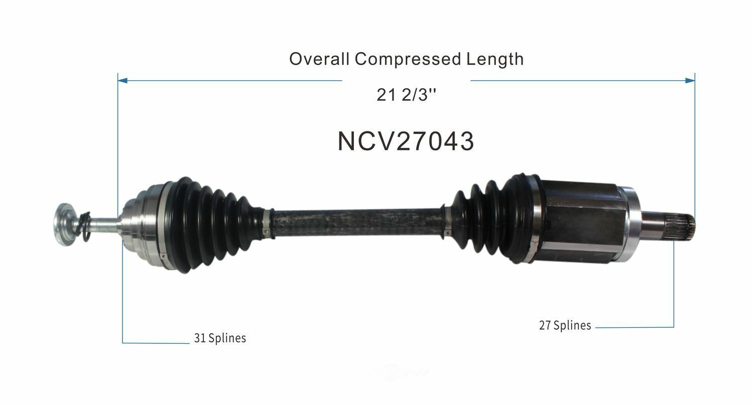 GSP North America NCV27043 CV Axle Assembly