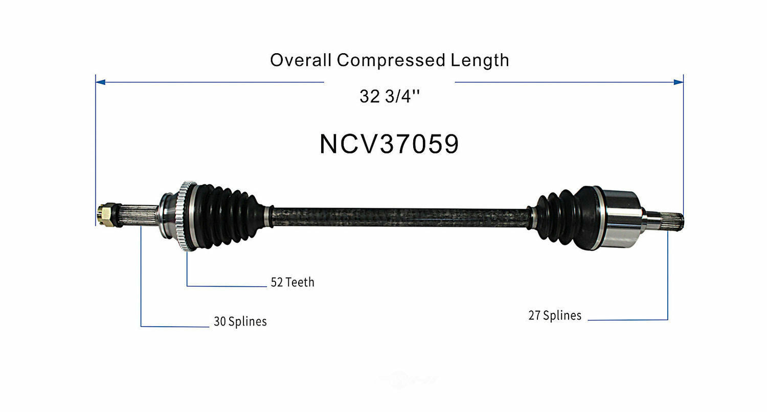 GSP North America NCV37059 CV Axle Assembly