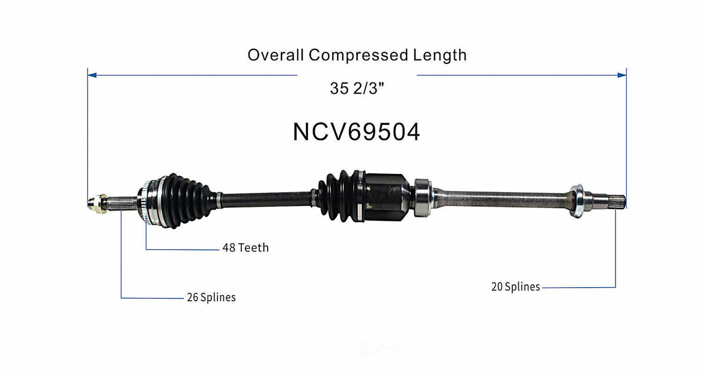 GSP North America NCV69504 CV Axle Assembly