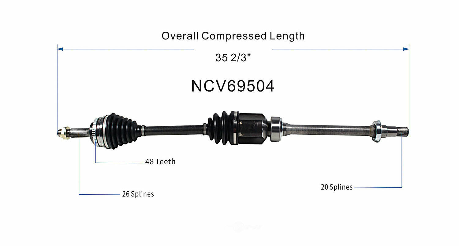 GSP North America NCV69504 CV Axle Assembly