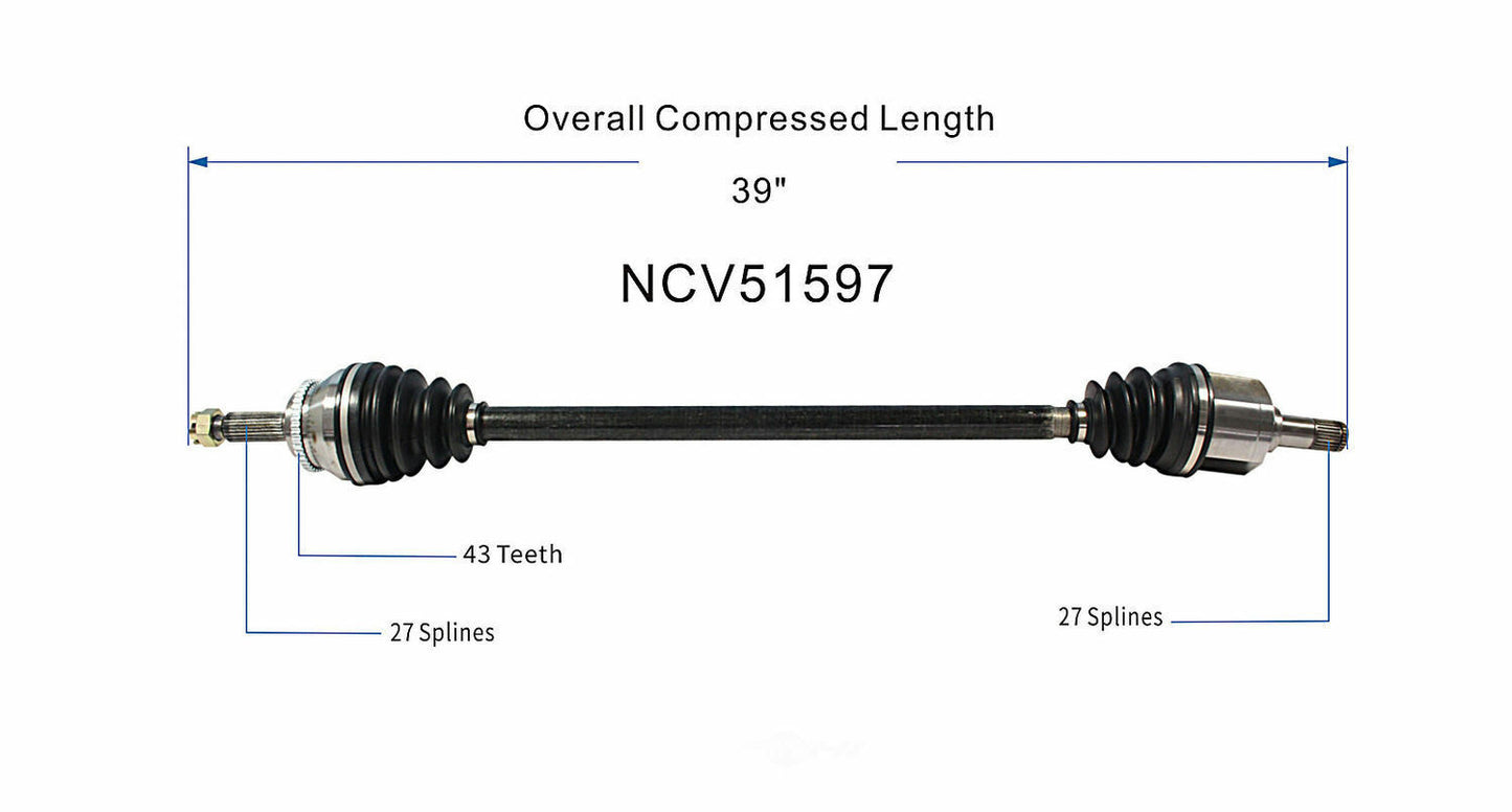 GSP North America NCV51597 CV Axle Assembly