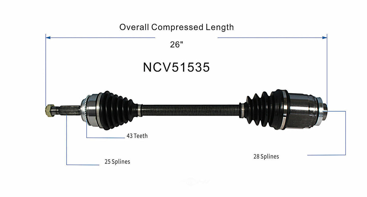 GSP North America NCV51535 CV Axle Assembly