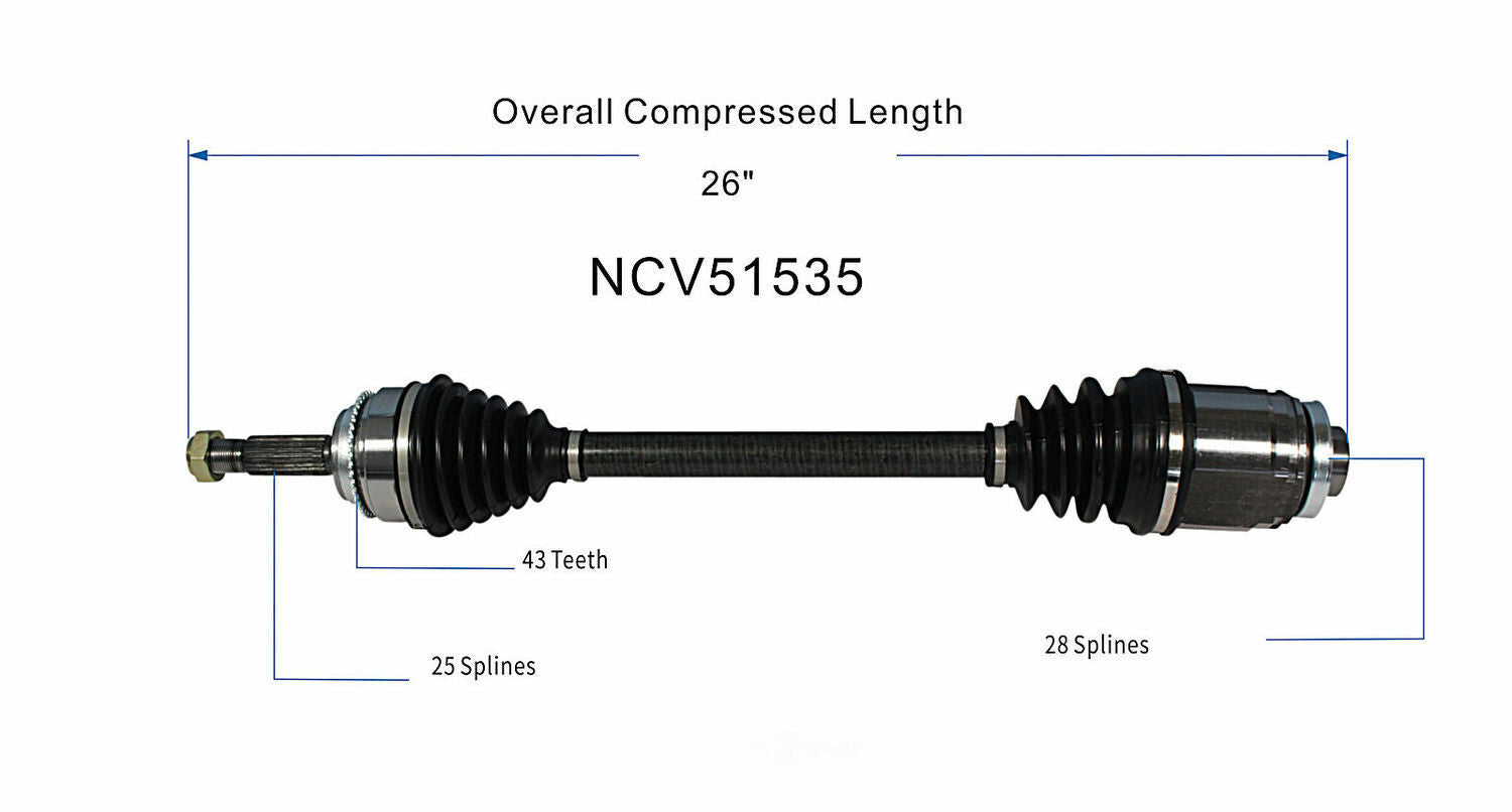 GSP North America NCV51535 CV Axle Assembly