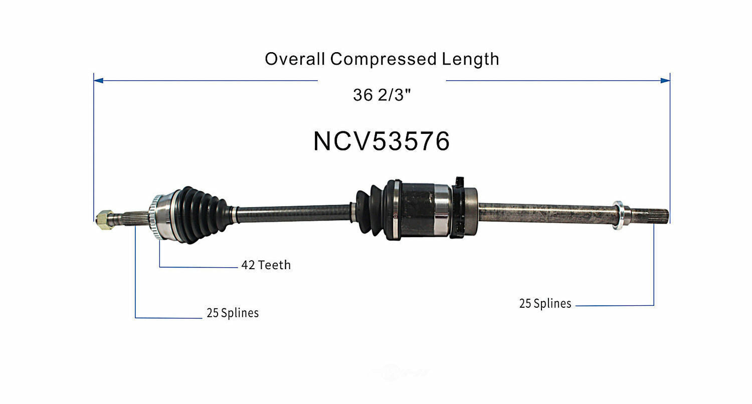 GSP North America NCV53576 CV Axle Assembly