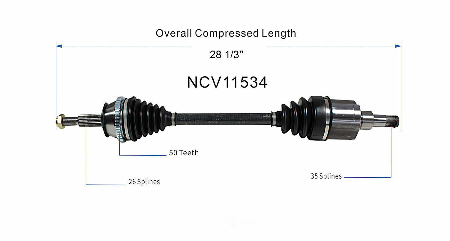 GSP North America NCV11534 CV Axle Assembly