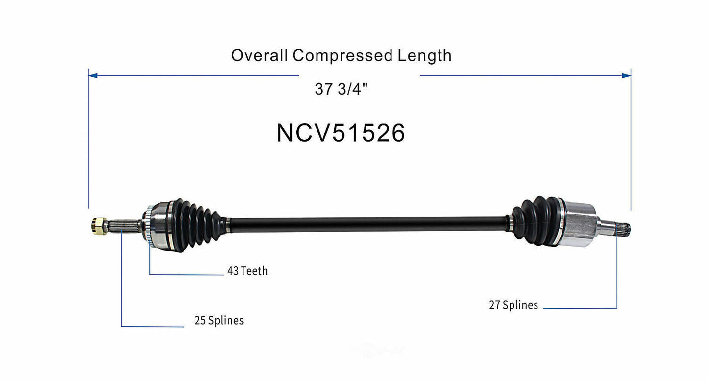 GSP North America NCV51526 CV Axle Assembly