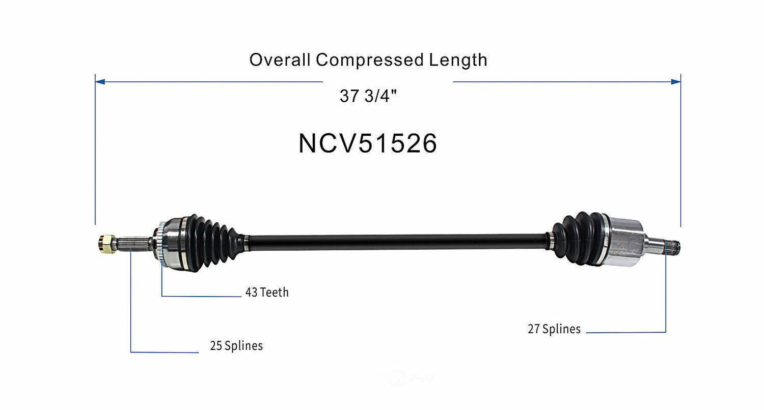 GSP North America NCV51526 CV Axle Assembly