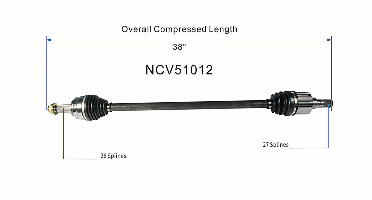 GSP North America NCV51012 CV Axle Assembly