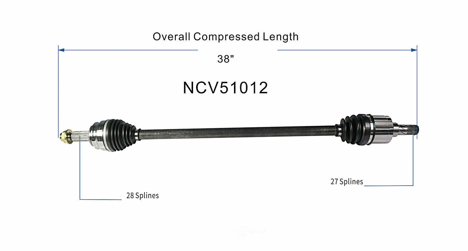 GSP North America NCV51012 CV Axle Assembly