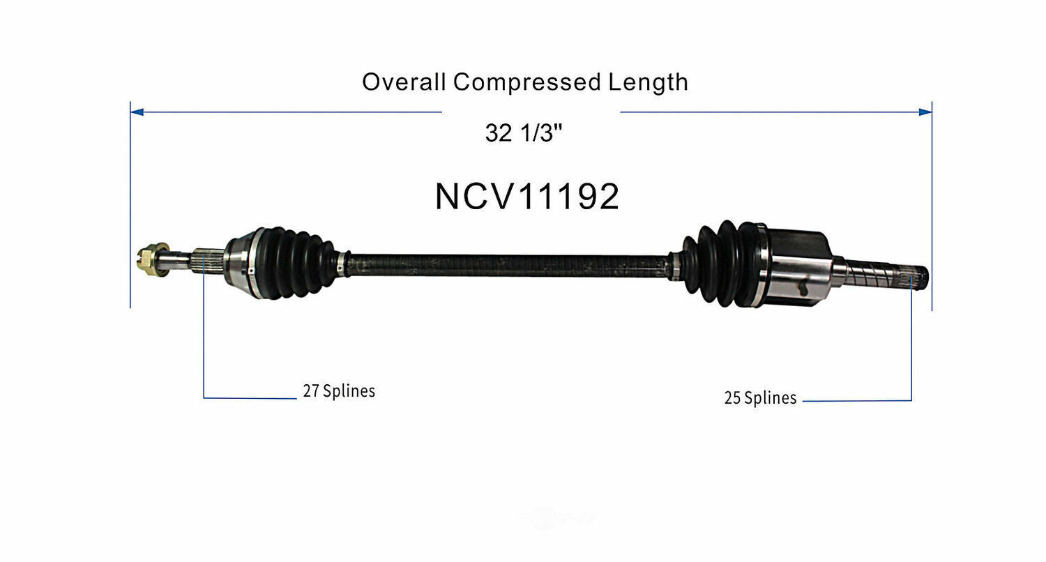 GSP North America NCV11192 CV Axle Assembly