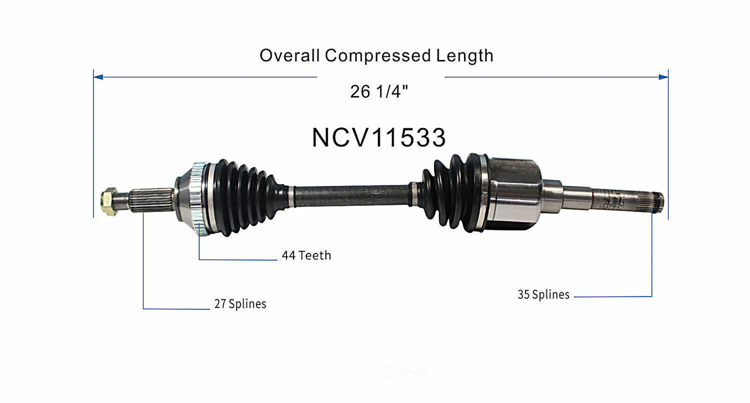 GSP North America NCV11533 CV Axle Assembly