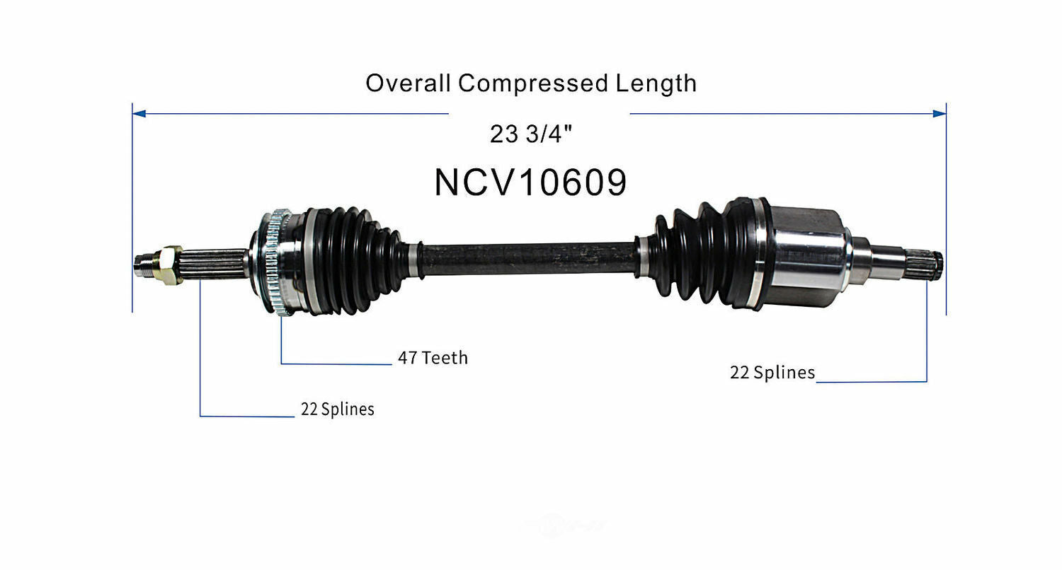GSP North America NCV10609 CV Axle Assembly