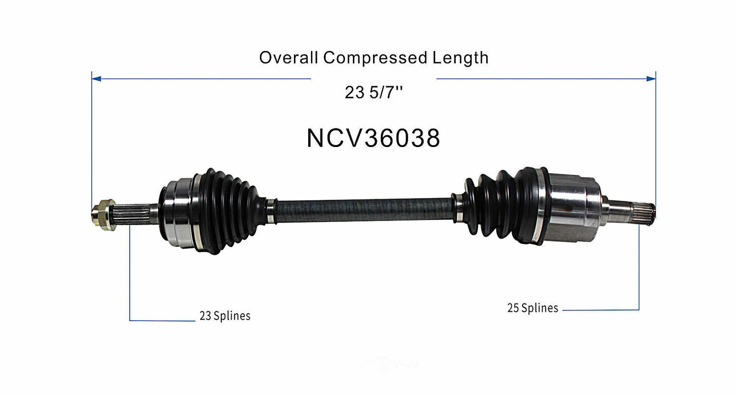GSP North America NCV36038 CV Axle Assembly
