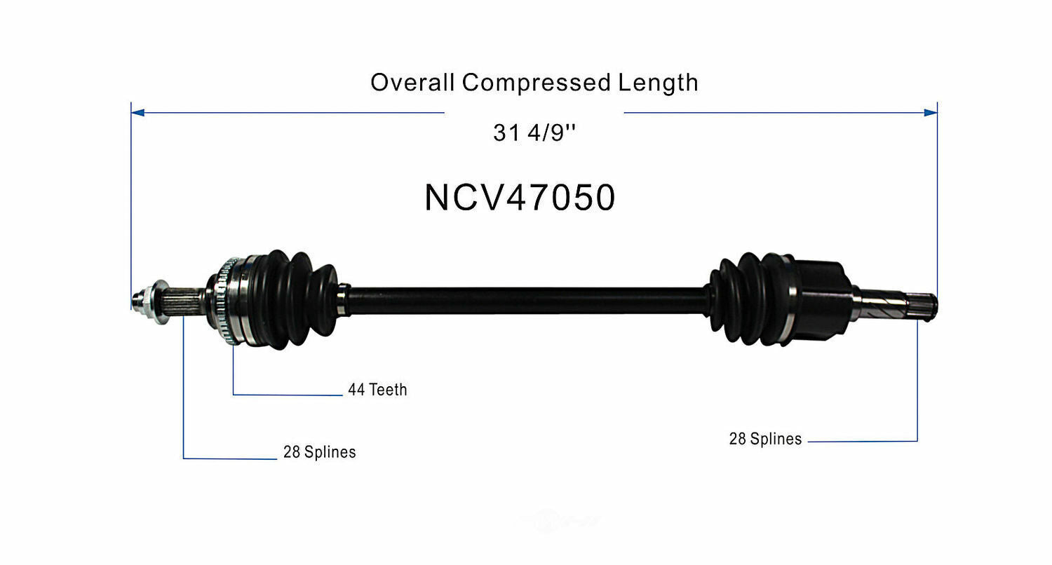 GSP North America NCV47050 CV Axle Assembly