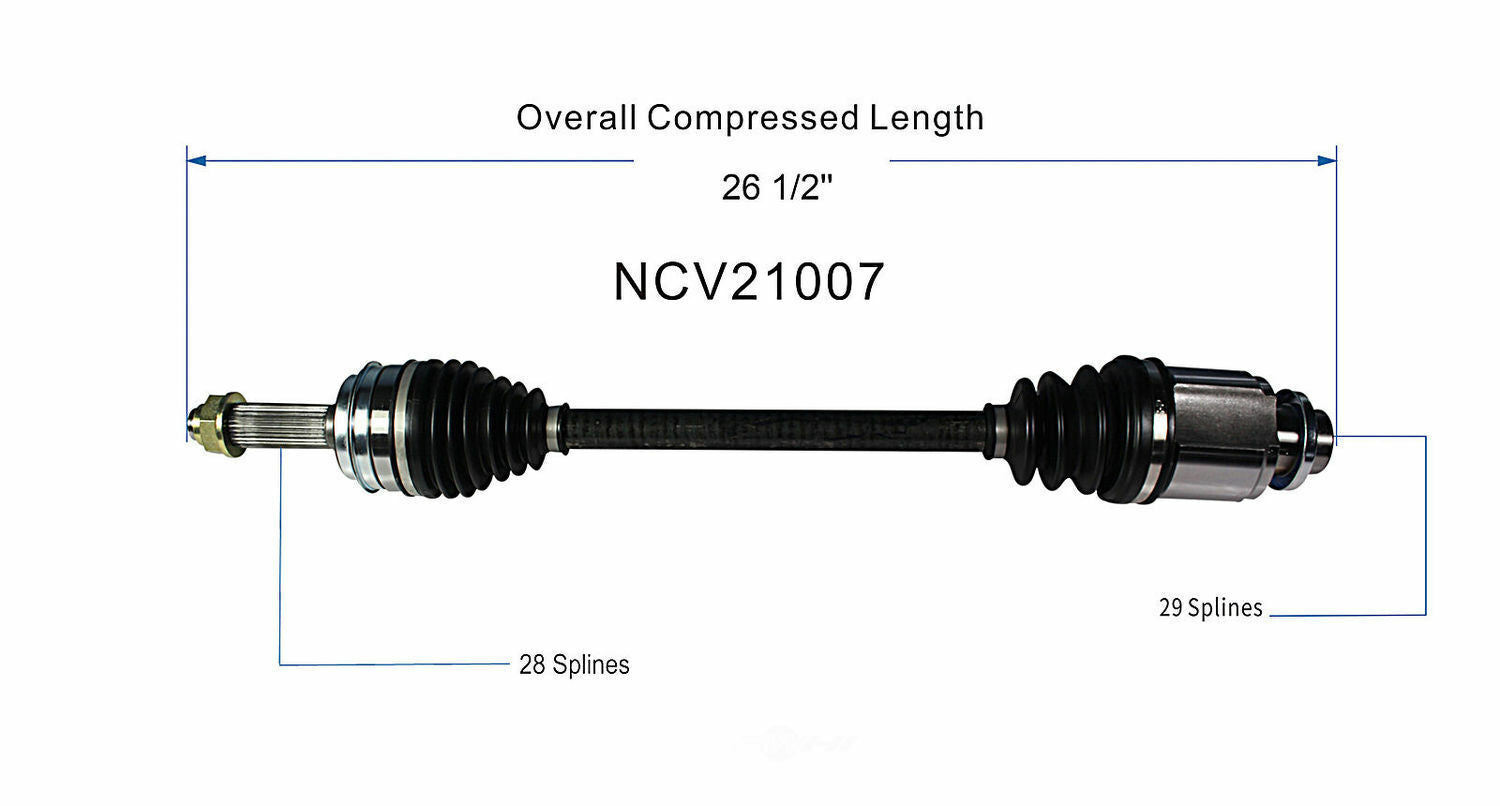 GSP North America NCV21007 CV Axle Assembly