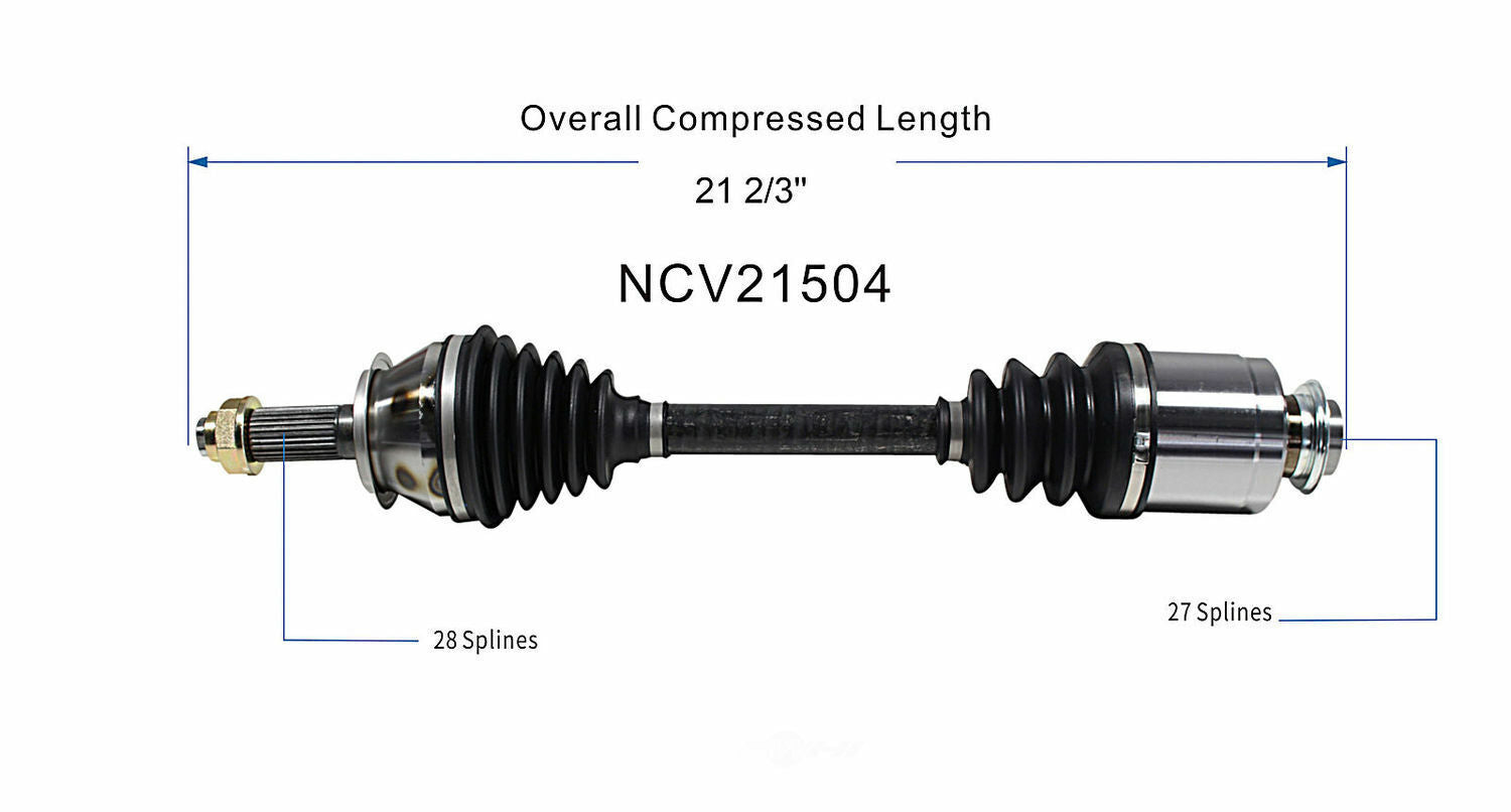 GSP North America NCV21504 CV Axle Assembly