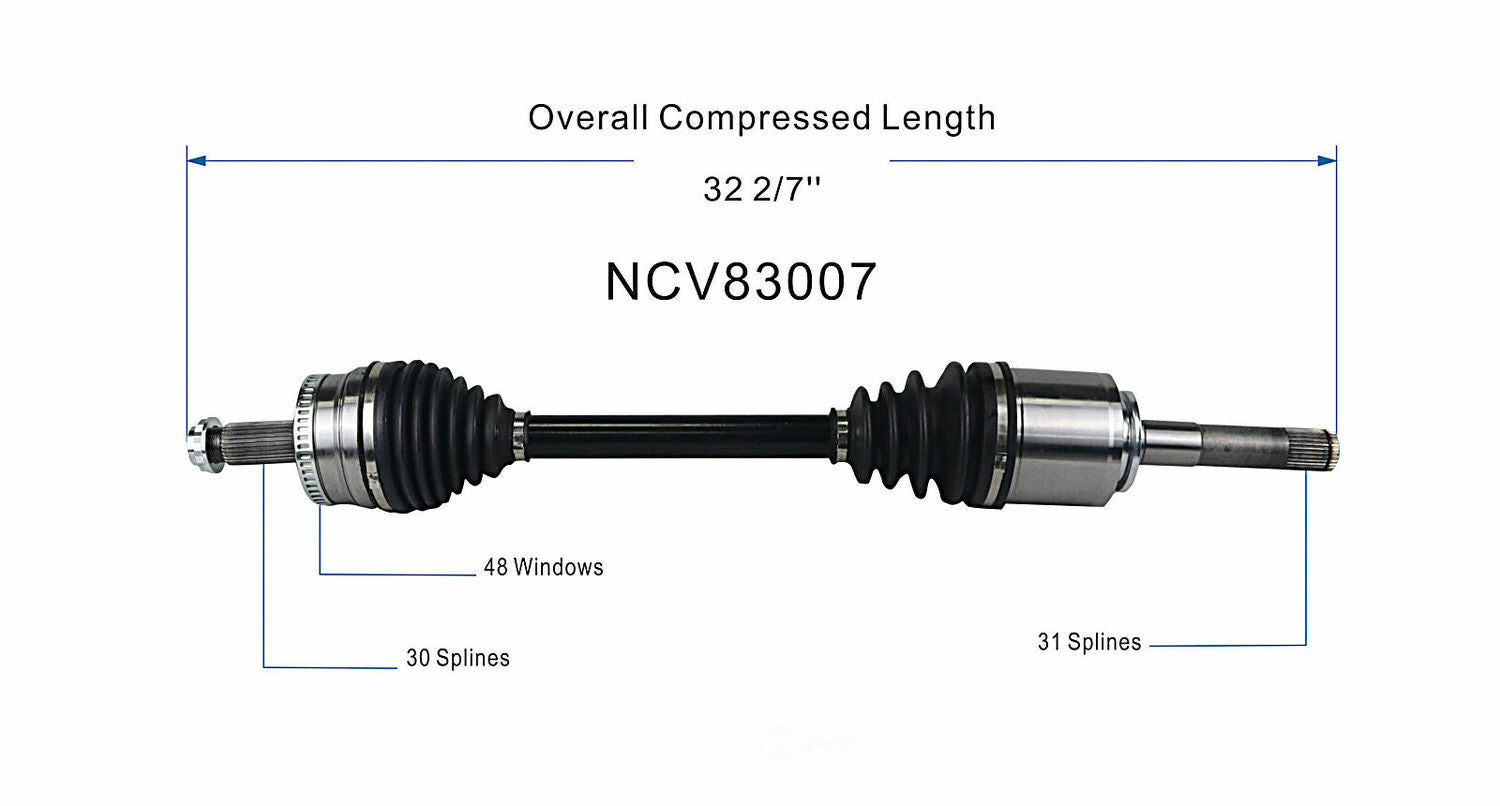 GSP North America NCV83007 CV Axle Assembly